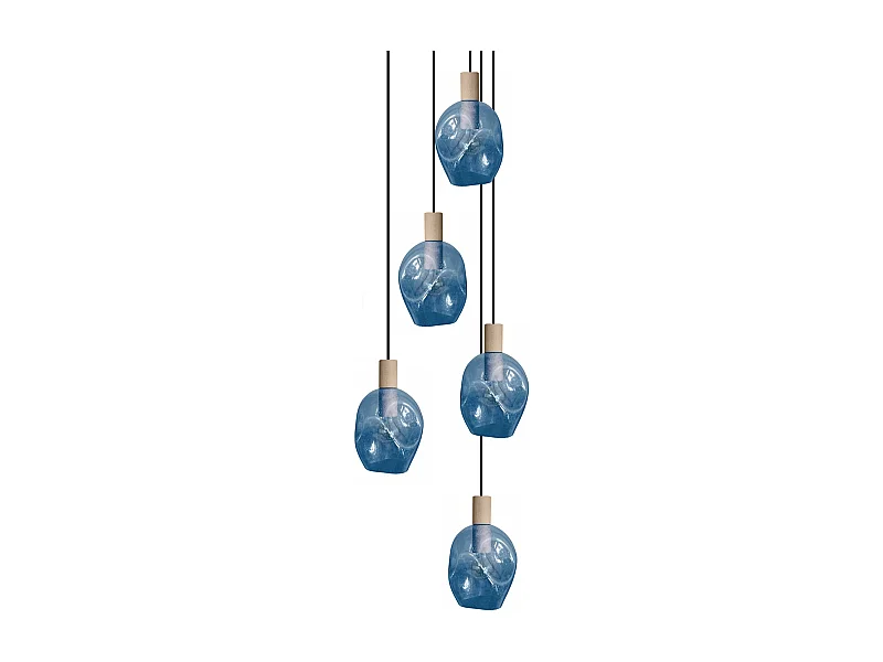 Lustre TOSEL ,bois,Bleu,P100xD60xDHcm