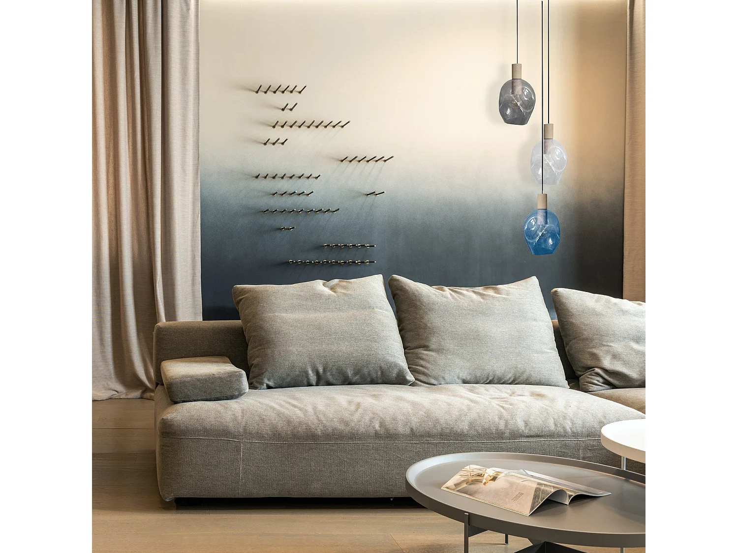 Suspensão TOSEL  VINGOLF vidro bar claro D60 x  H100  cm