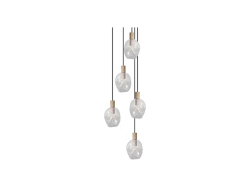 Lustre TOSEL ,bois,naturel , P 100xD 60xD Hcm