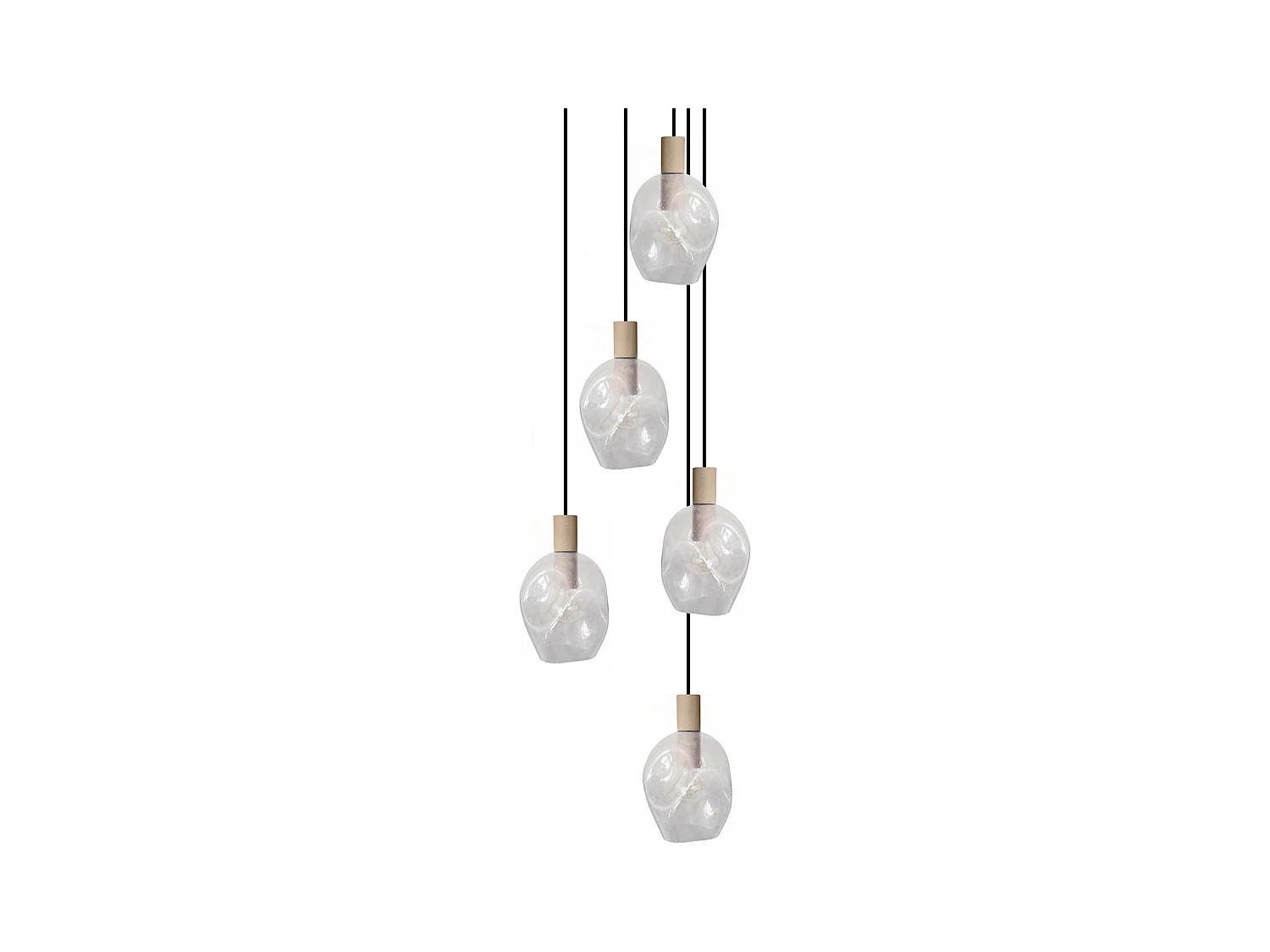 Lustre TOSEL ,bois,naturel , P 100xD 60xD Hcm