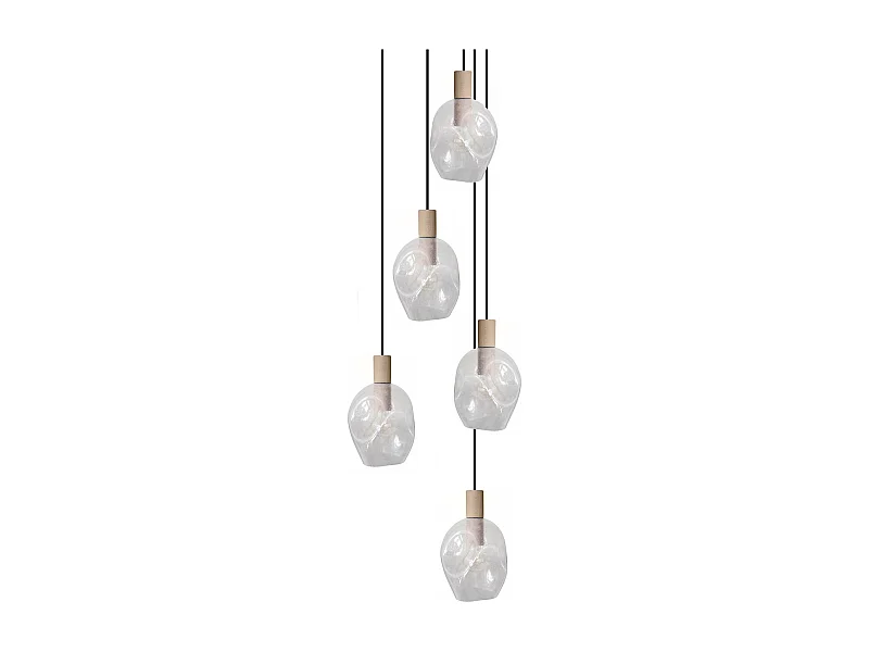 Lustre TOSEL ,bois,naturel , P 100xD 60xD Hcm