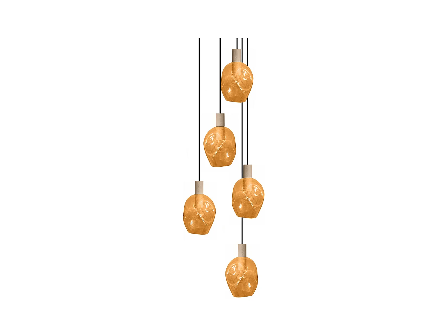 Lustre TOSEL ,bois,Jaune ,P100xD60xD Hcm