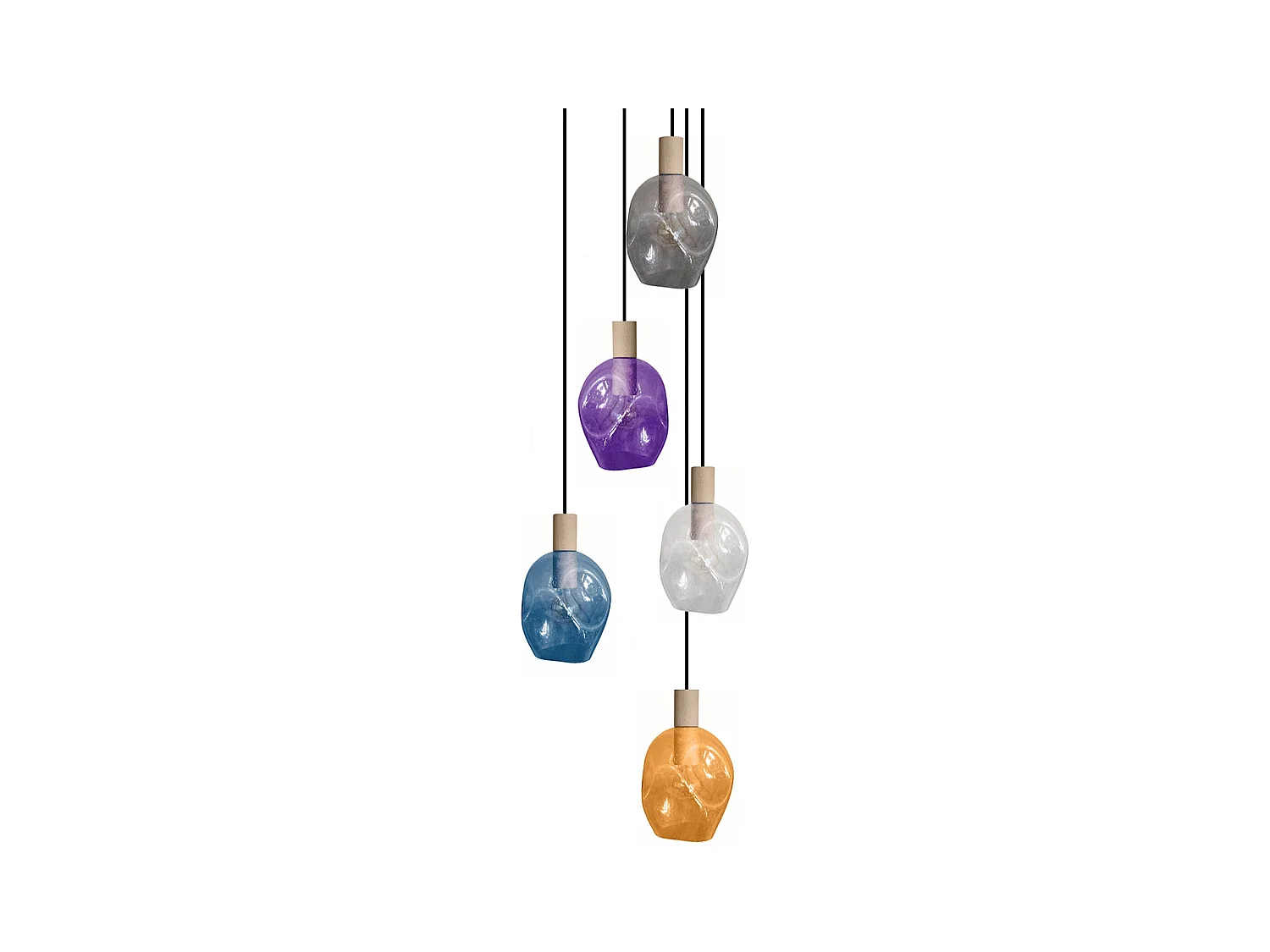 Lustre TOSEL ,bois,naturel, P 100xD60xD H cm
