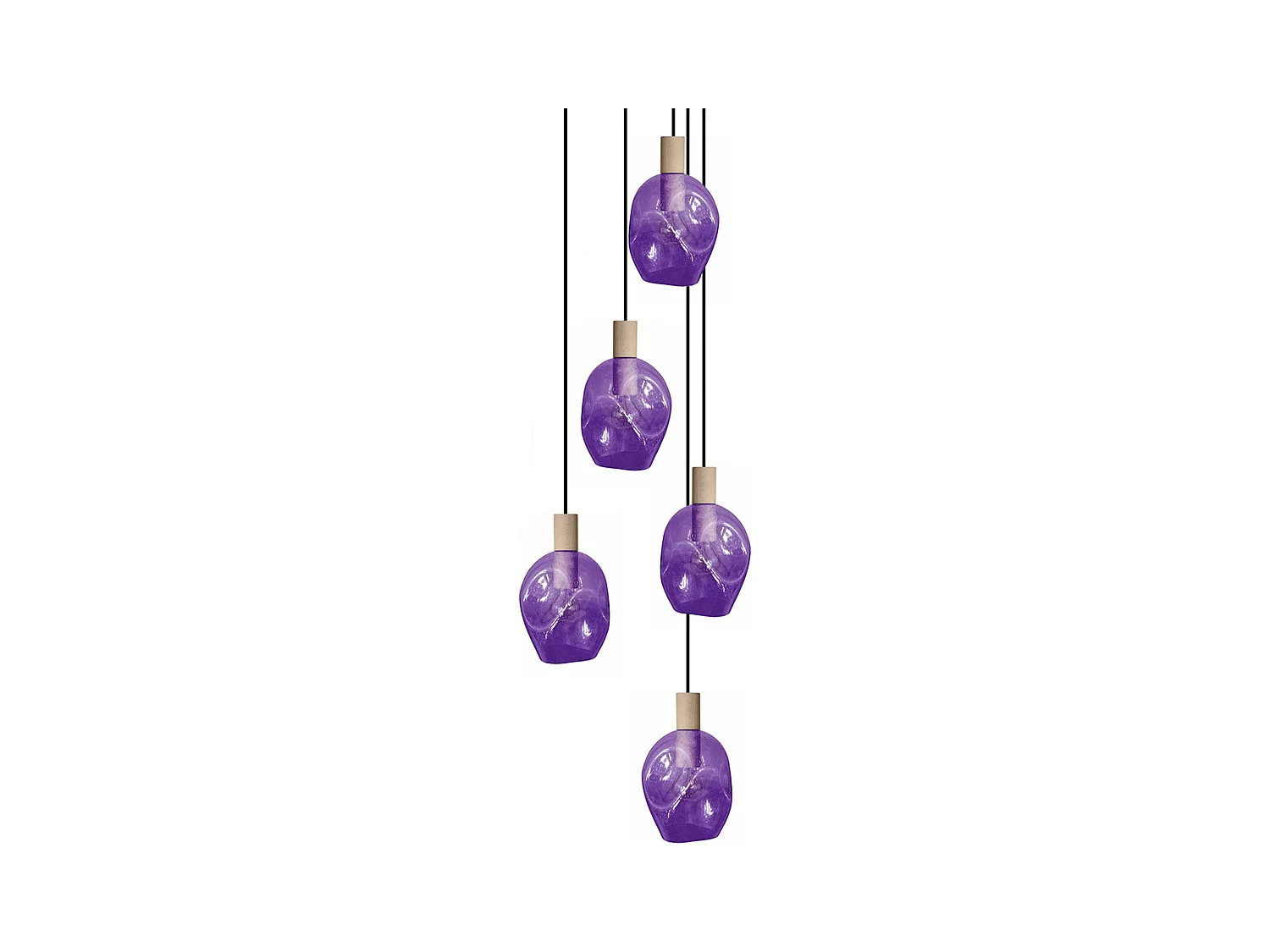 Lustre TOSEL ,bois,Violet ,P100xD60x DH cm