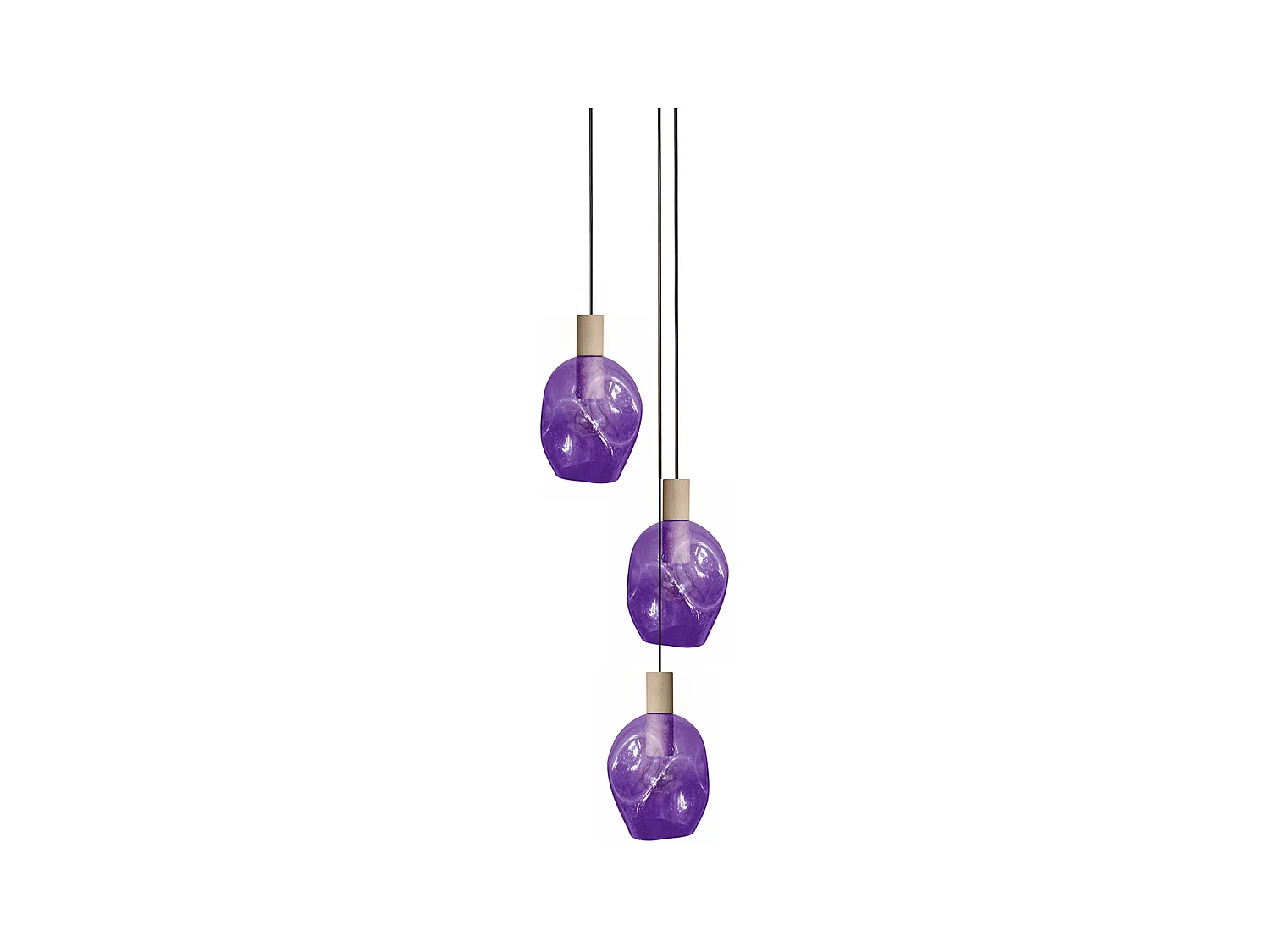 Lustre TOSEL ,bois,Violet ,P 100xD60xD Hcm