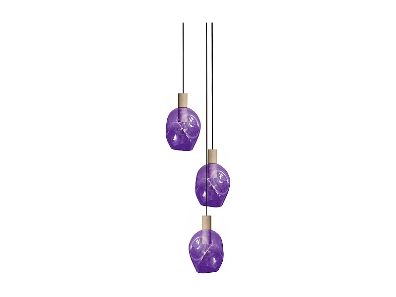 Lustre TOSEL ,bois,Violet ,P 100xD60xD Hcm