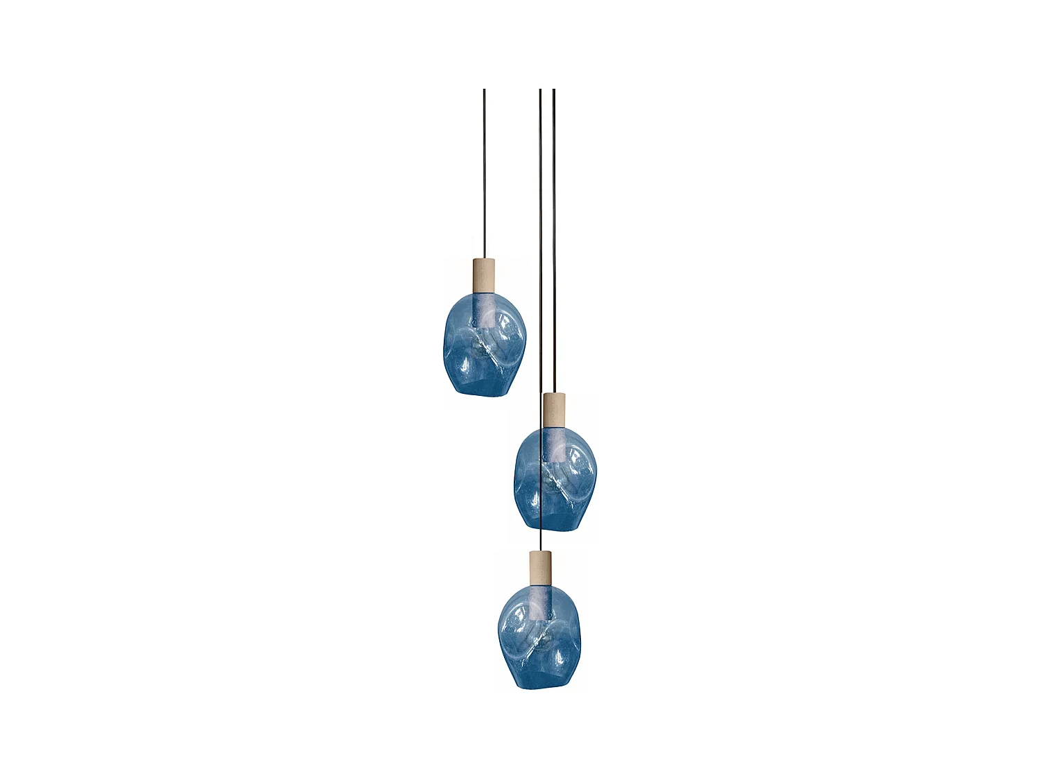 Lustre TOSEL ,bois,Azul, P 100xD60xD H  cm