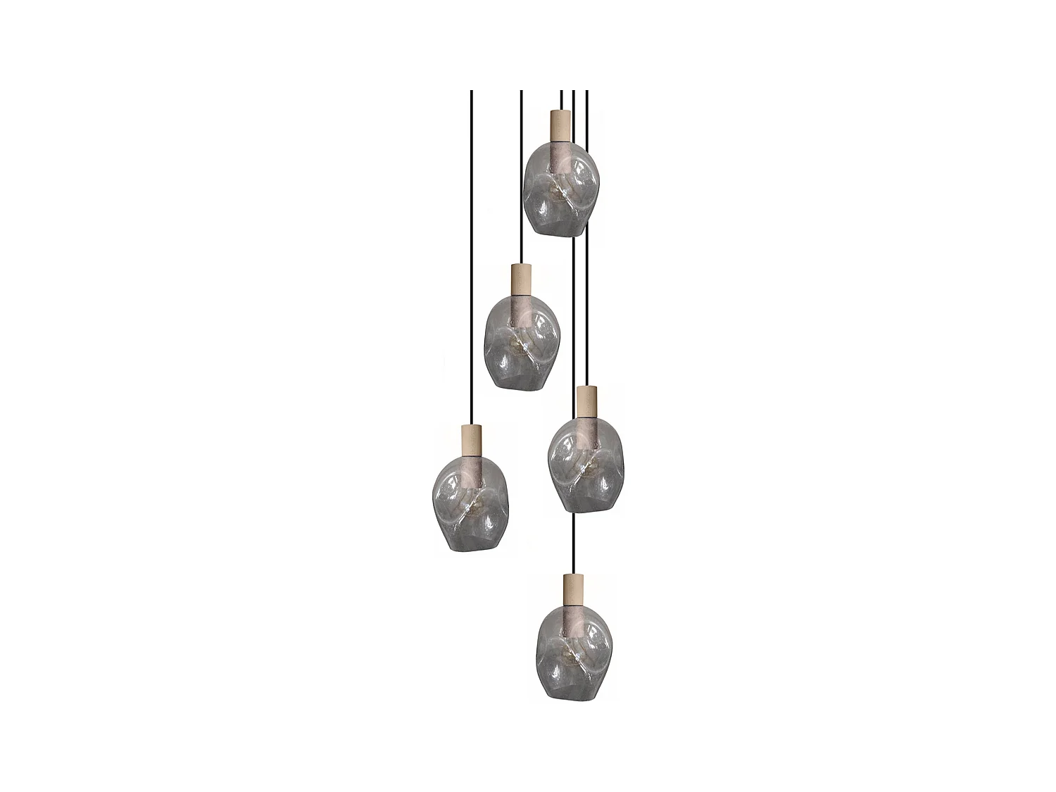 Lustre TOSEL ,bois, foncé , P 100xD60xD Hcm