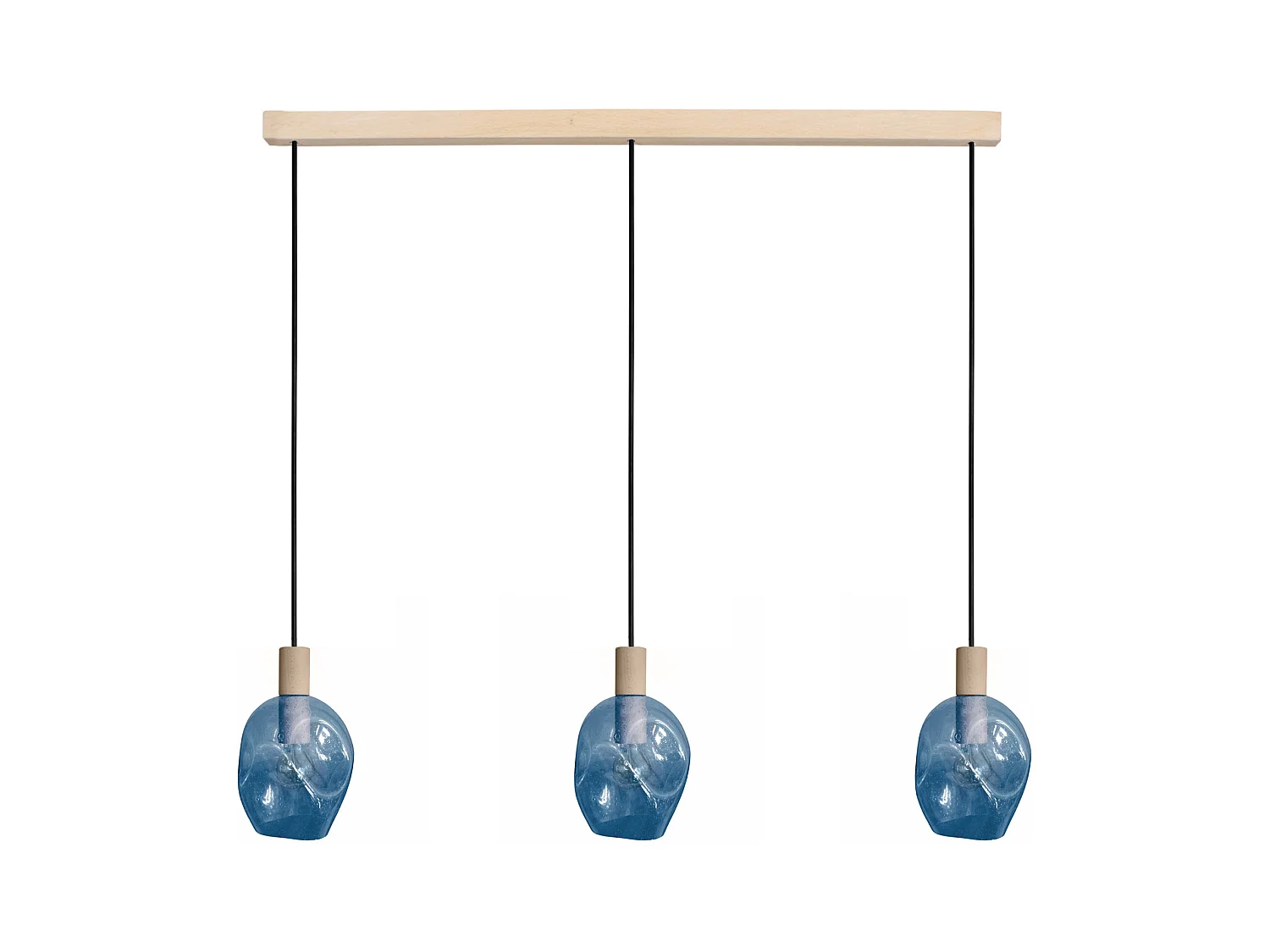 Lustre TOSEL ,bois,Bleu, P 100xD20xDH cm