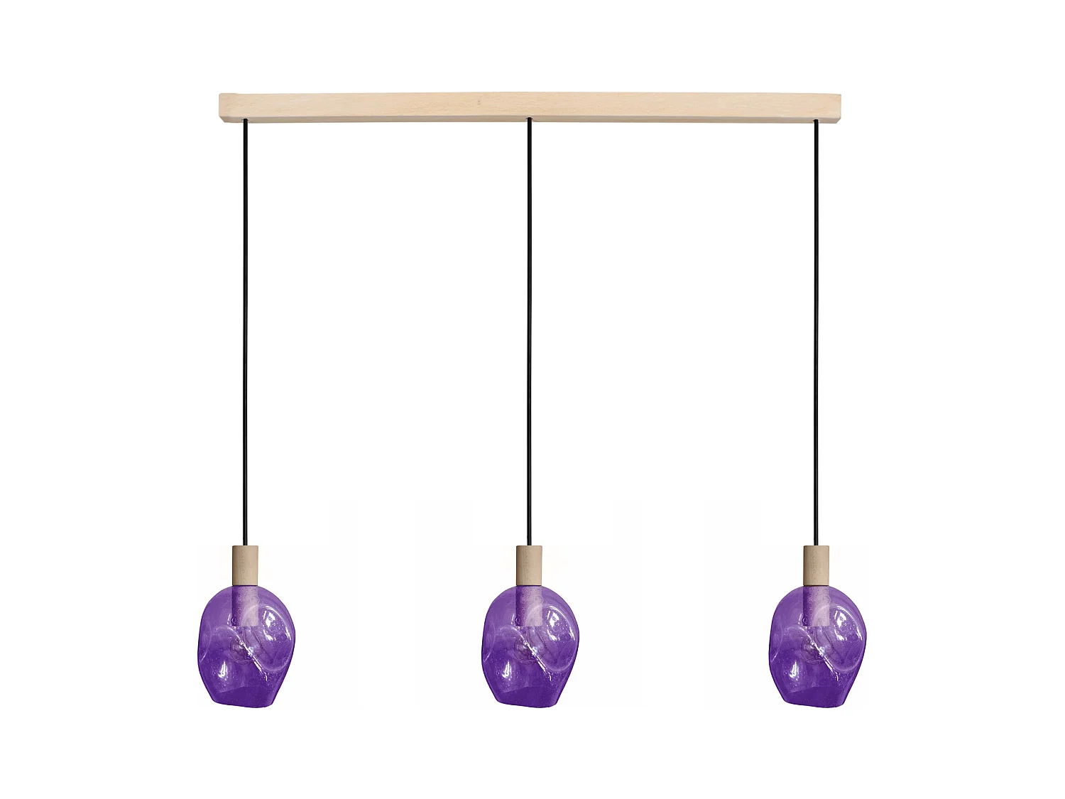 Lustre TOSEL ,bois,Violet ,P100xD 20xD H cm