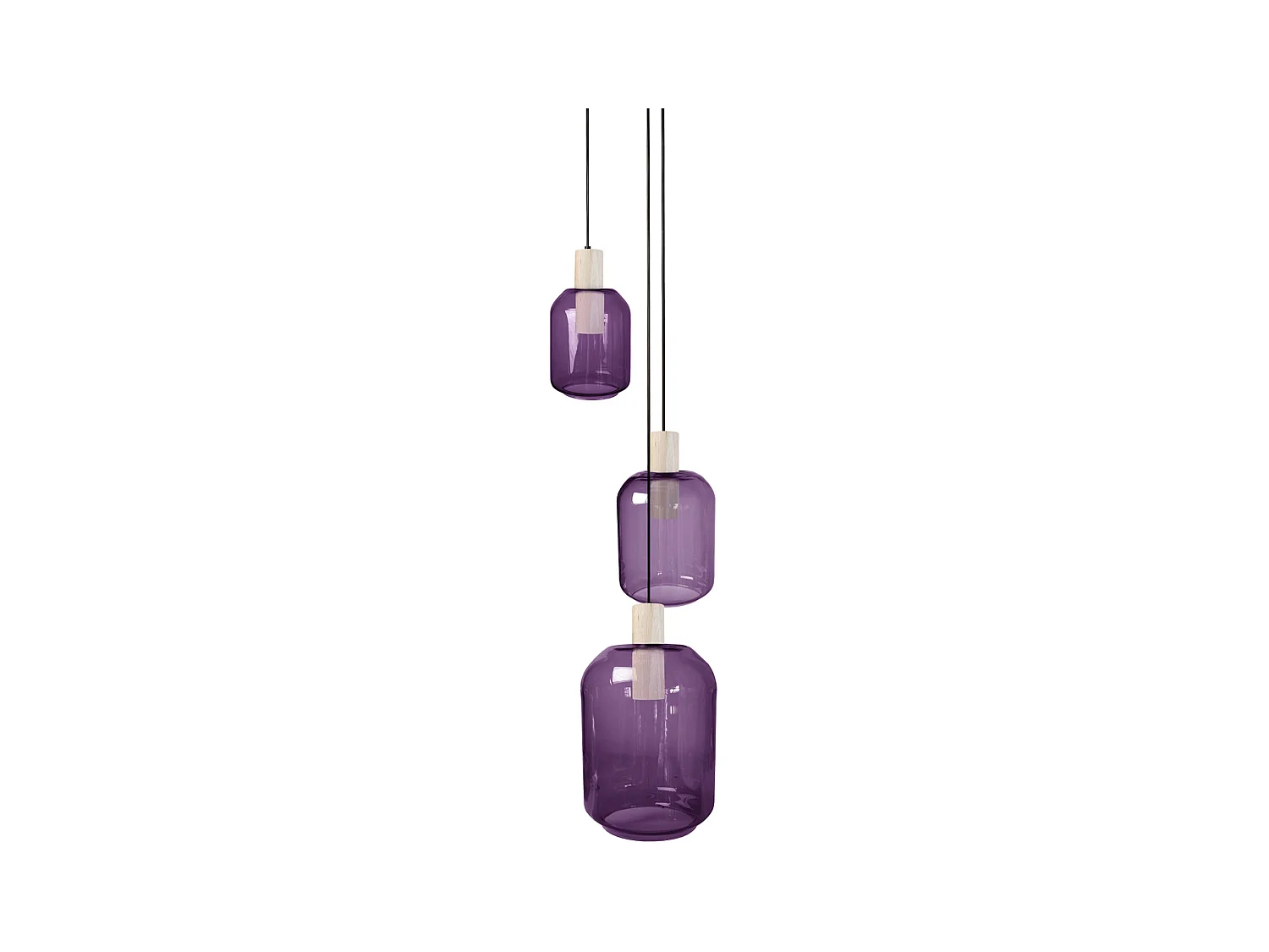 Lustre TOSEL ,bois,Violet ,H100x D60xP60cm
