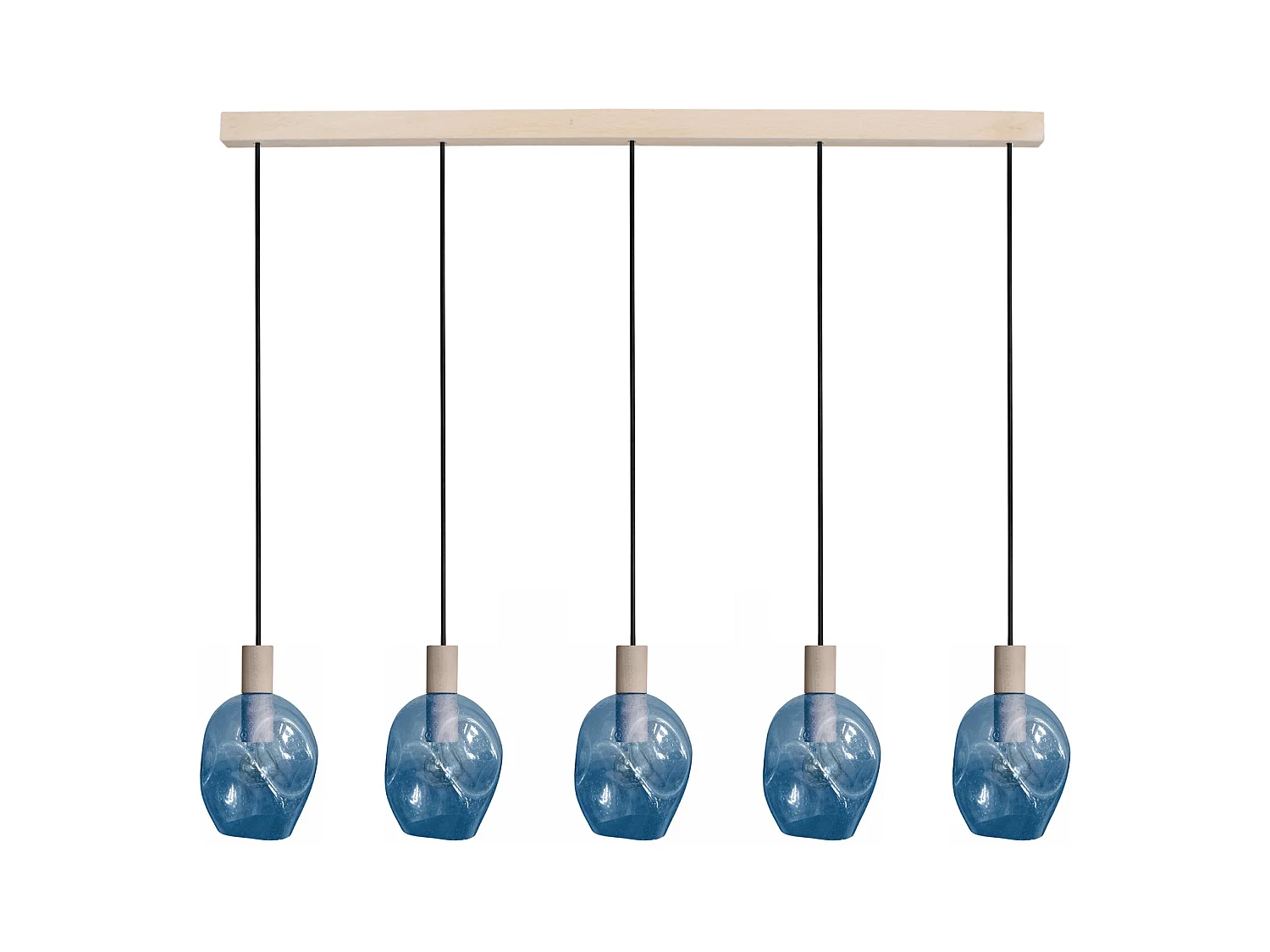 Lustre TOSEL ,bois,Bleu,P100xD20x DHcm
