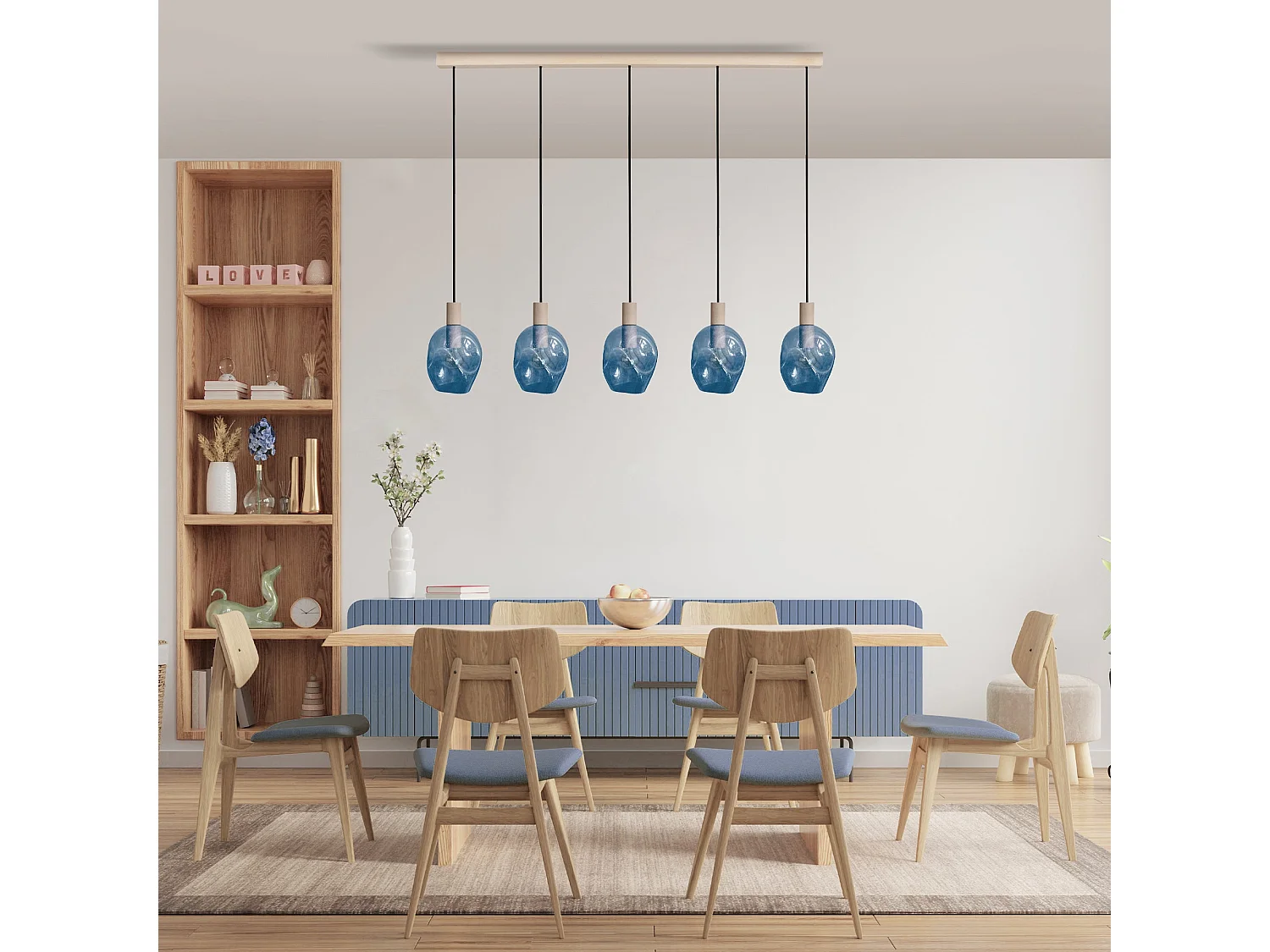 Suspensão TOSEL  VINGOLF vidro conjunto viola D60 x  H100  cm