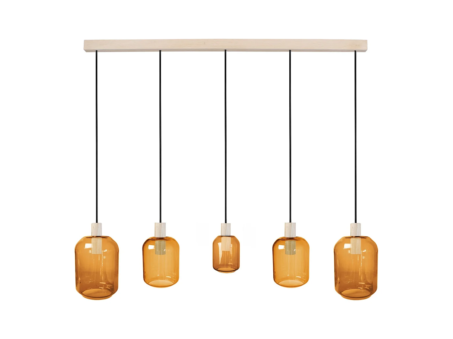 Lustre TOSEL ,bois, Jaune  ,H100xD20xP60cm