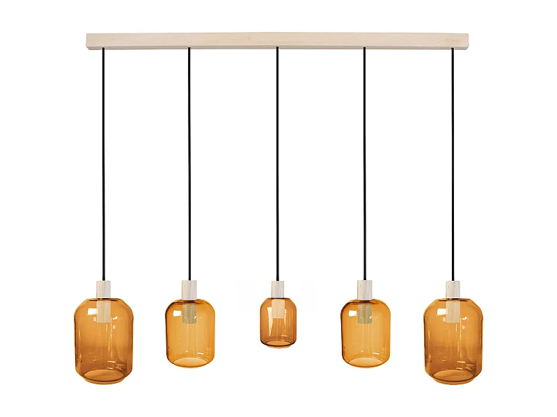 Lustre TOSEL ,bois, Jaune  ,H100xD20xP60cm