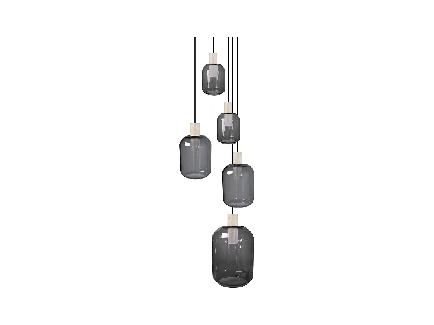 Lustre TOSEL ,bois,Gris ,H100xD 60x P 60cm