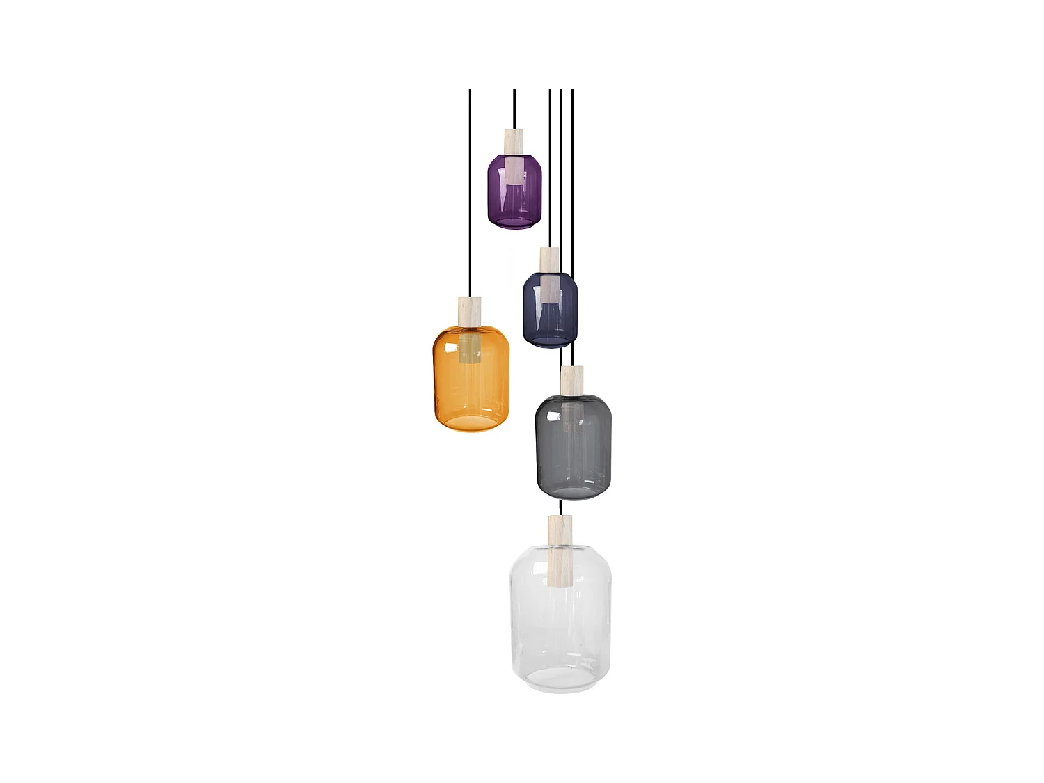 Lustre TOSEL ,bois,naturel,H 100xD 60x P 60cm