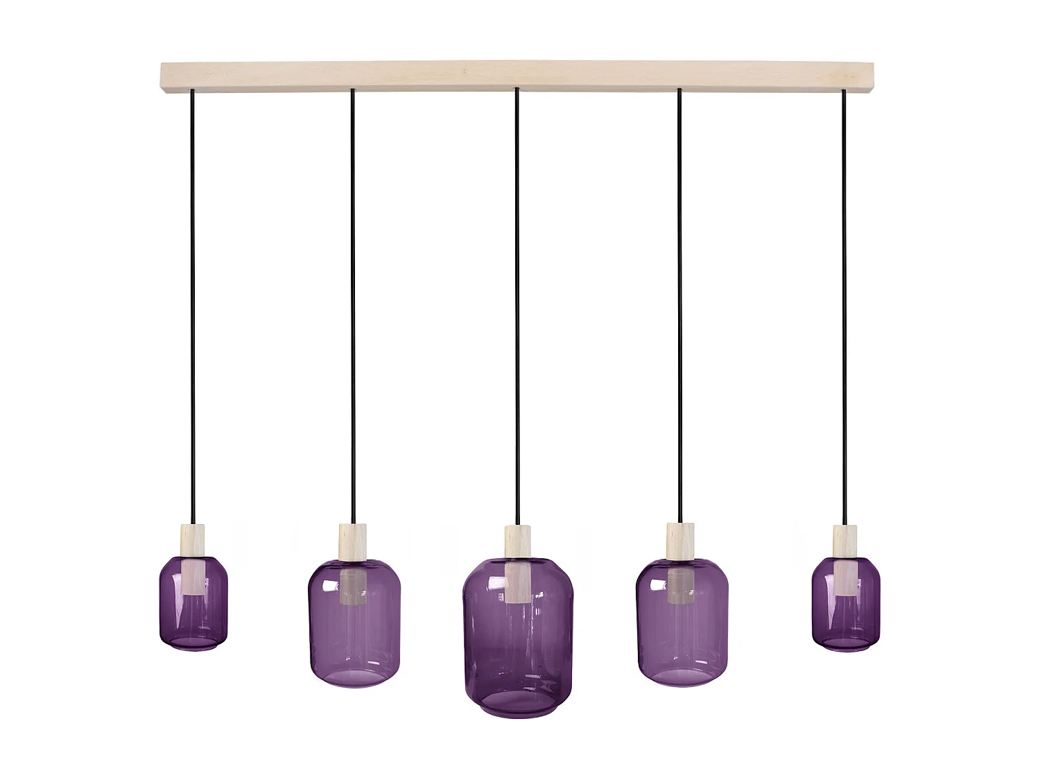 Lustre TOSEL ,bois,Violet ,H 100xD 20x P 60cm