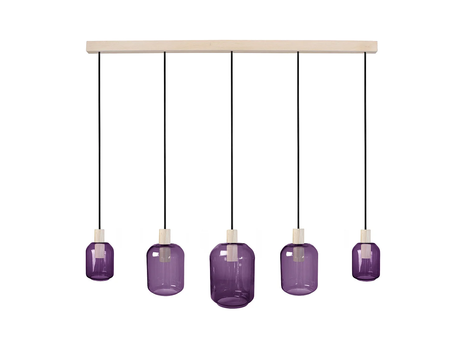 Lustre TOSEL ,bois,Violet ,H 100xD 20x P 60cm