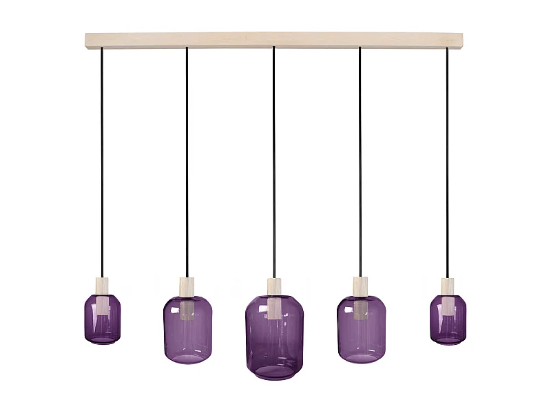 Lustre TOSEL ,bois,Violet ,H 100xD 20x P 60cm