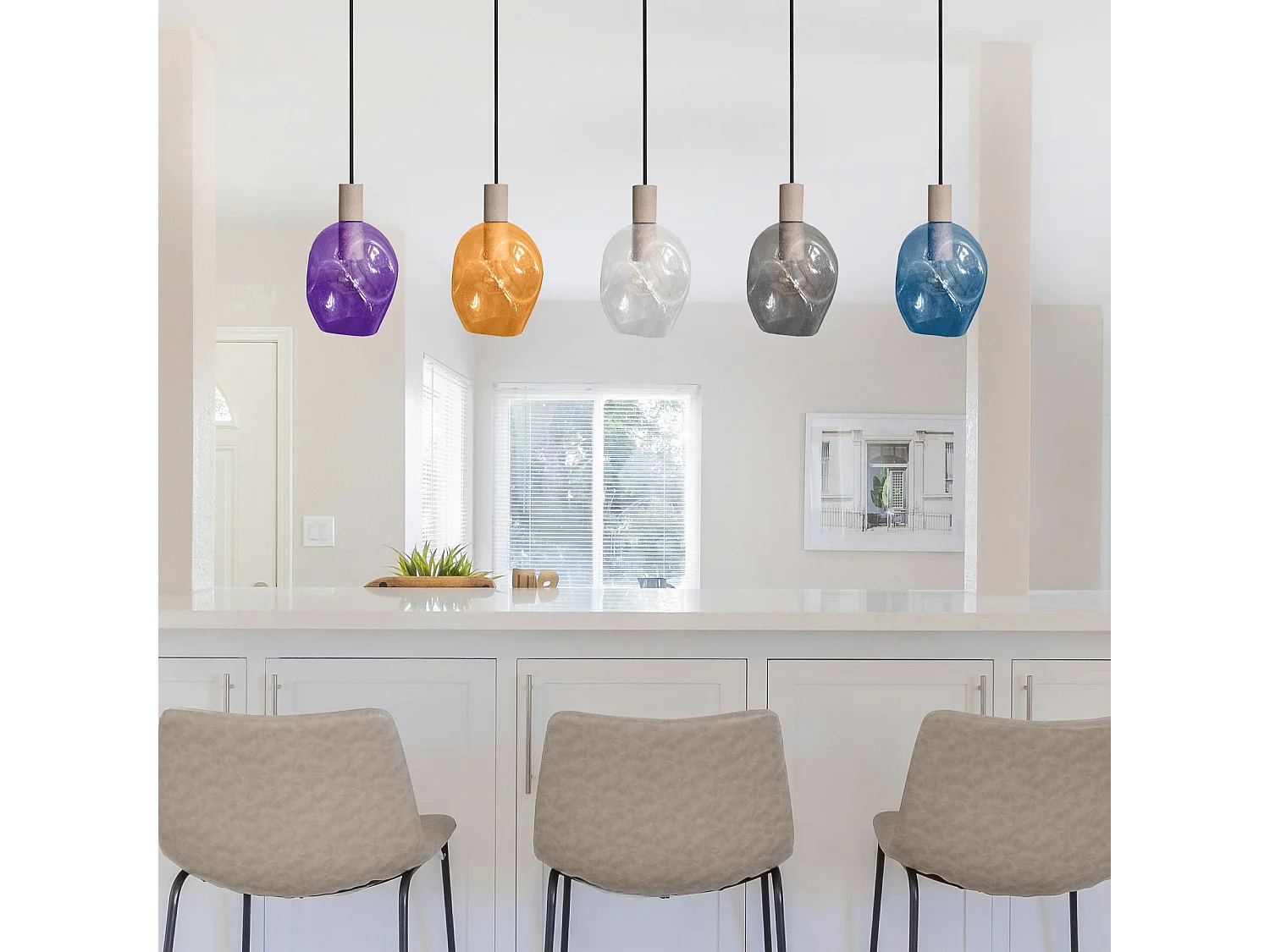 Lustre TOSEL ,bois,naturel, P 100xD20xDH cm