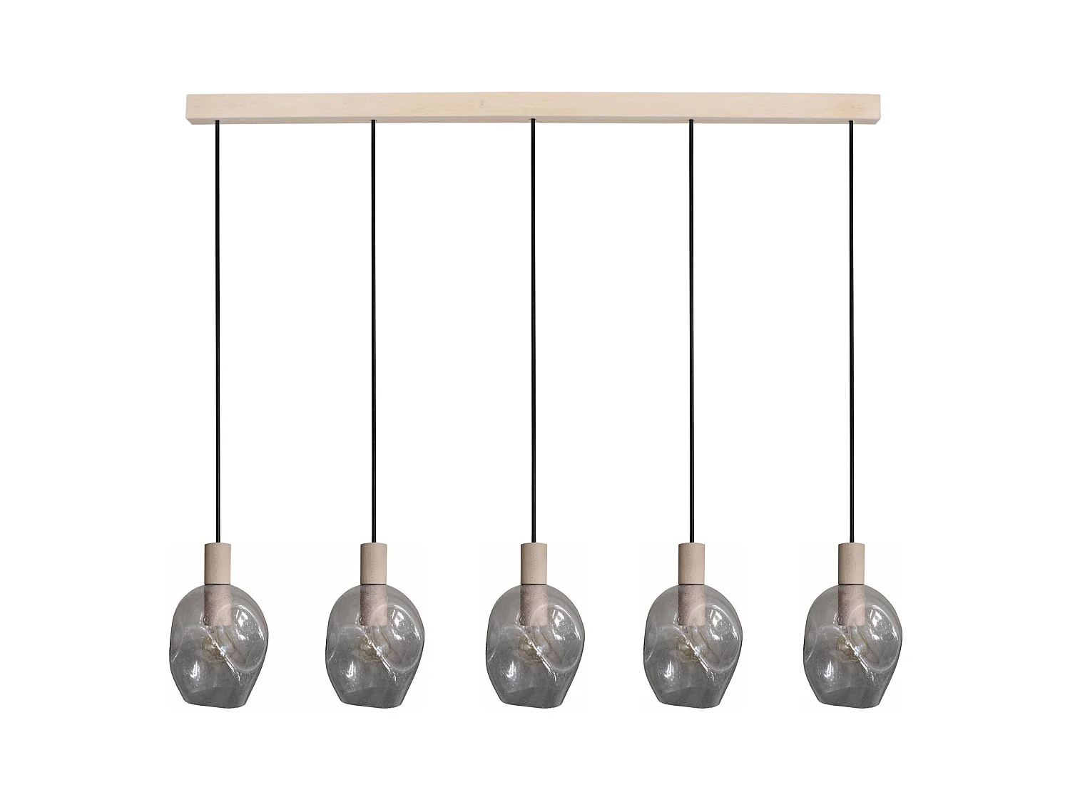 Lustre TOSEL ,bois,Gris ,P 100xD20xD Hcm