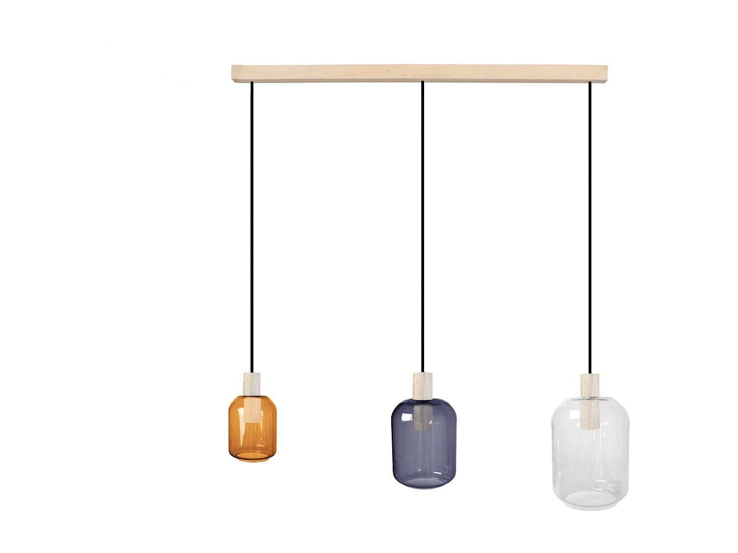 Suspensão TOSEL  SVALBARD SMB vidro bar amarelo D60 x  H100  cm