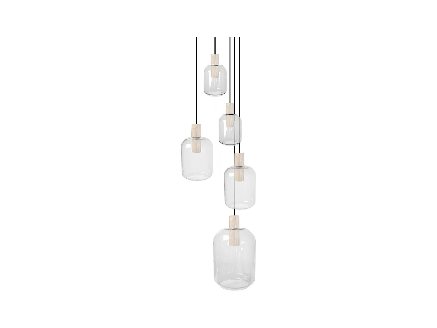 Lustre TOSEL ,bois,naturel,H100x D 60x P 60cm
