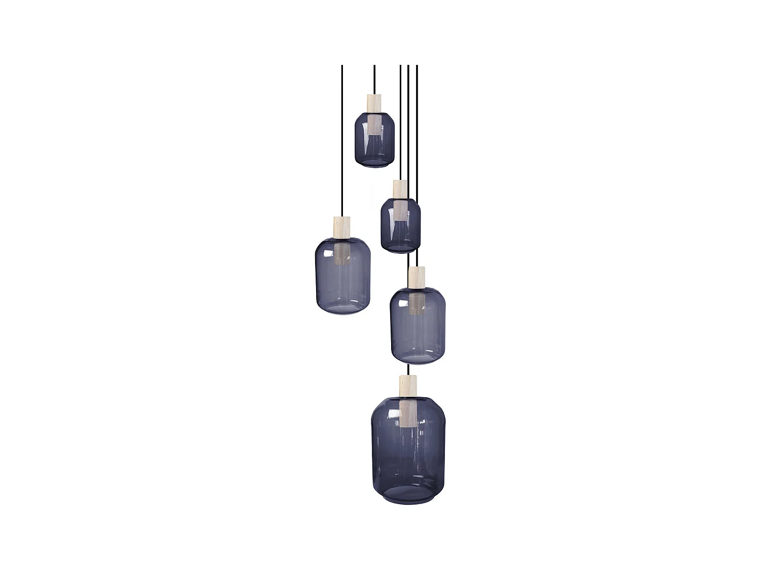 Lustre TOSEL ,bois, Bleu,H100xD60xP60cm