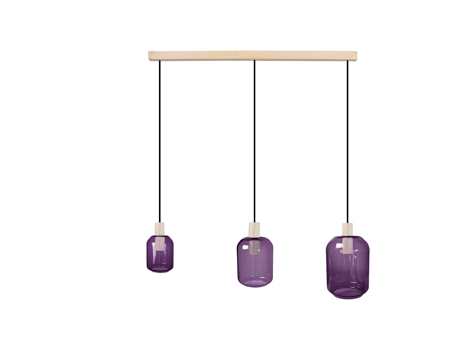 Lustre TOSEL ,bois,Violet , H 100xD20x P 60cm
