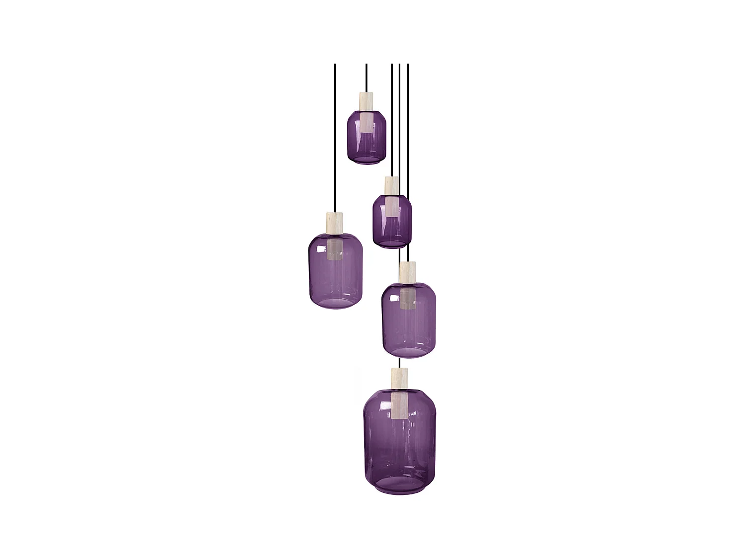 Lustre TOSEL ,bois,Violet ,H 100x D60xP60cm