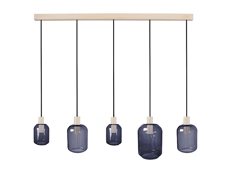 Lustre TOSEL ,bois,Bleu ,H100xD 20x P 60cm