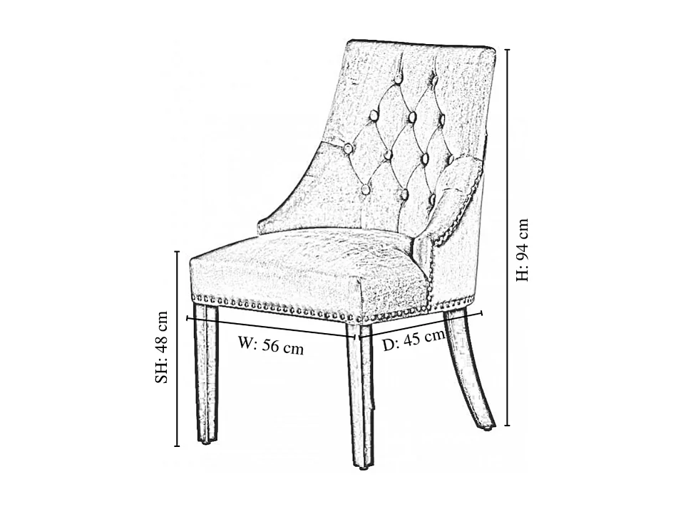 Einzelner Windsor-Esszimmerstuhl – Plüsch-Samtpolsterung und stabile Beine aus Massivholz – perfekt für Ihr Esszimmer und Wohnzimmer – Blau