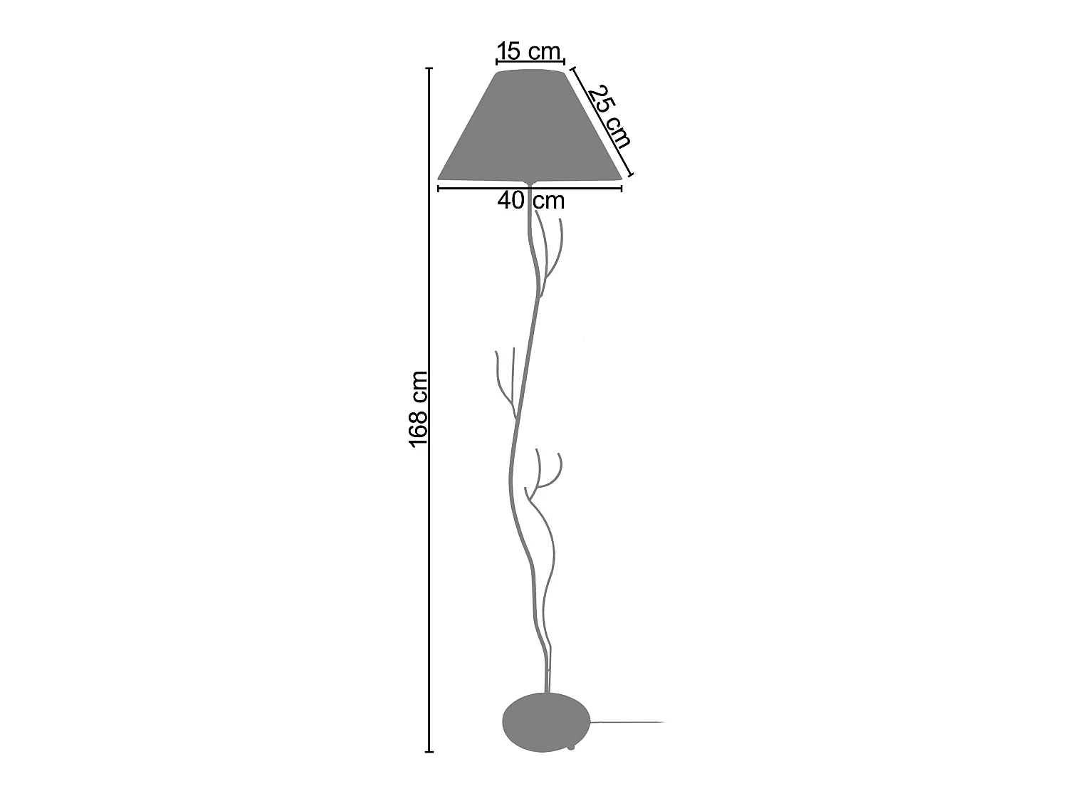 Lámpara de Pie TOSEL ,metal,Blanco  ,A168xD40x P 40cm