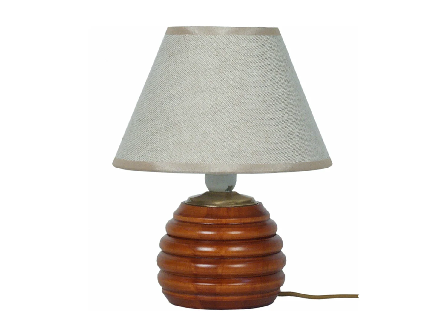 Lampe de chevet globe bois  foncé,gris 26,5 cm.