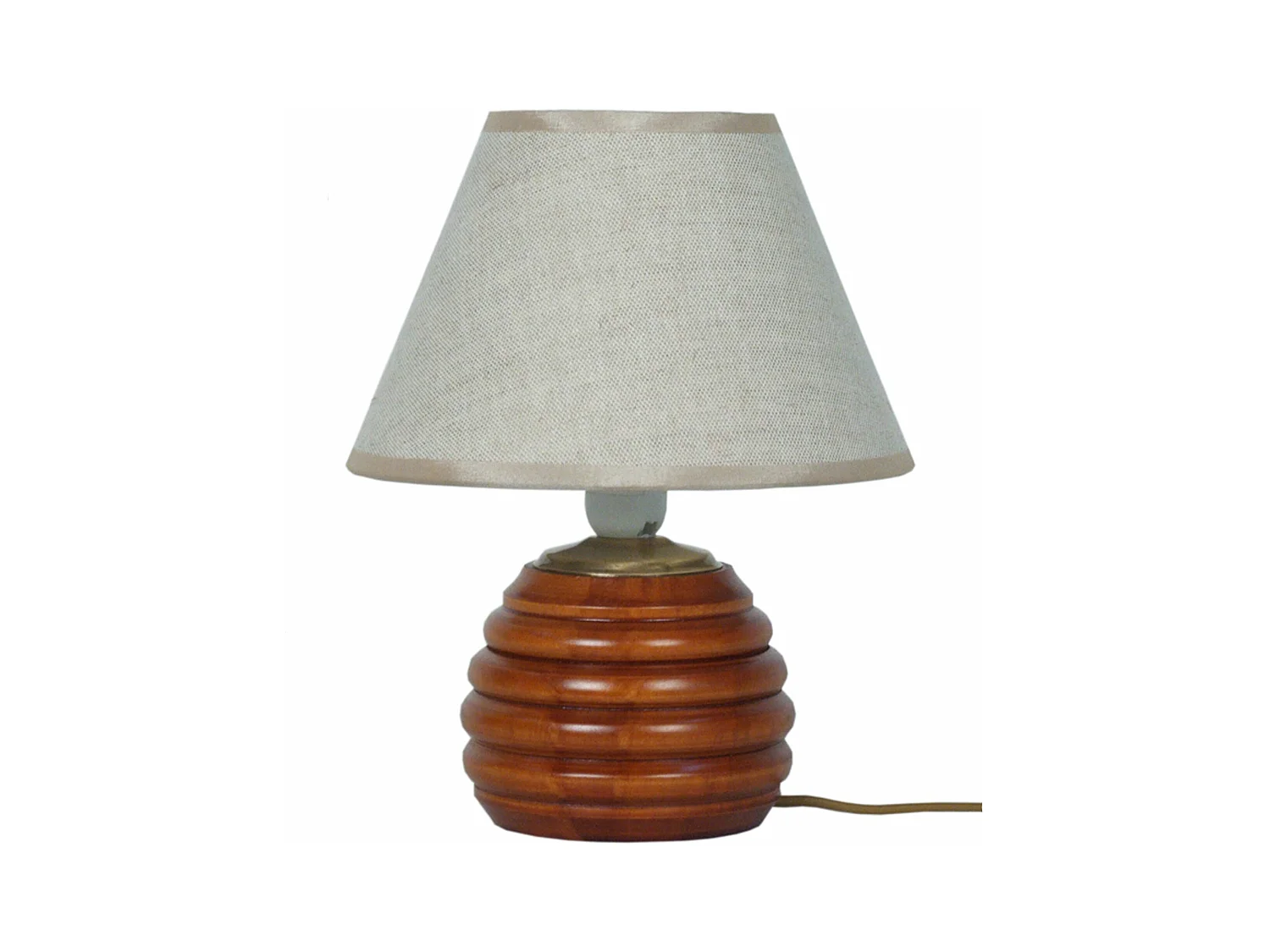 Lampe de chevet globe bois  foncé,gris 26,5 cm.