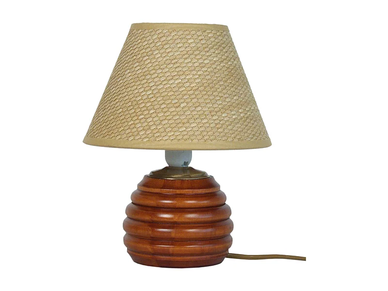 Lámpara de noche TOSEL ,madera,nogal,A40xD25xP25cm