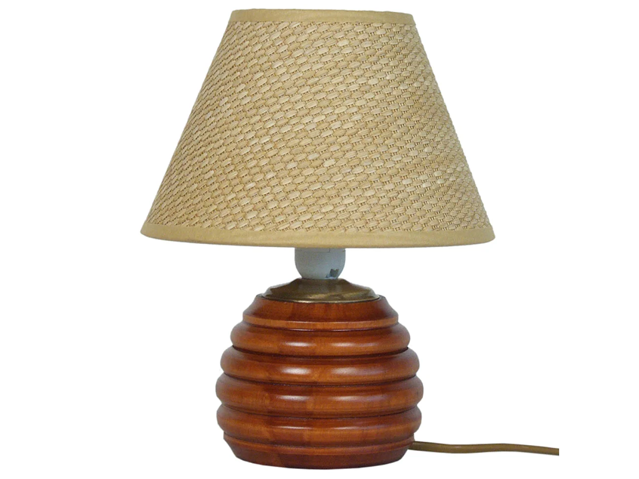 Candeeiro de mesinha legno foncébola legno cone crema D'18 cm