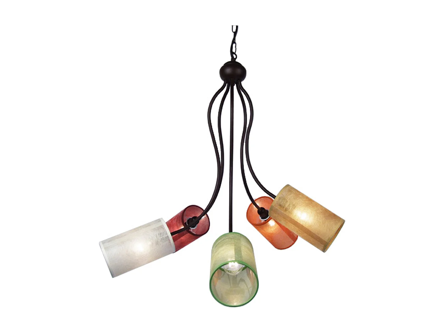 Lustre TOSEL ,métal,Marron, H90xD60xP 60cm