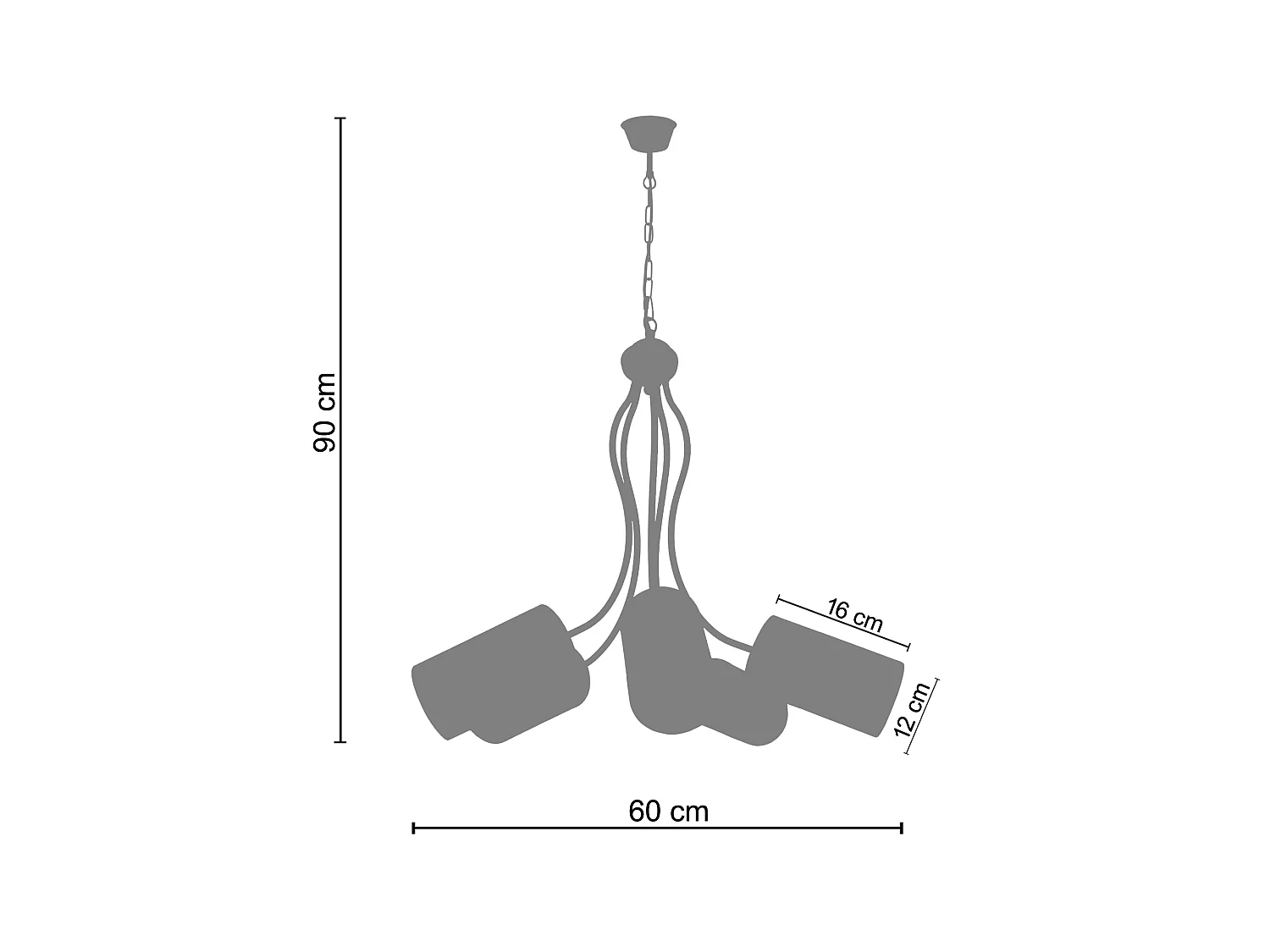 Lampadario metallo marrone  5 luci AVIGNON Paralumi multicolore  D'60cm