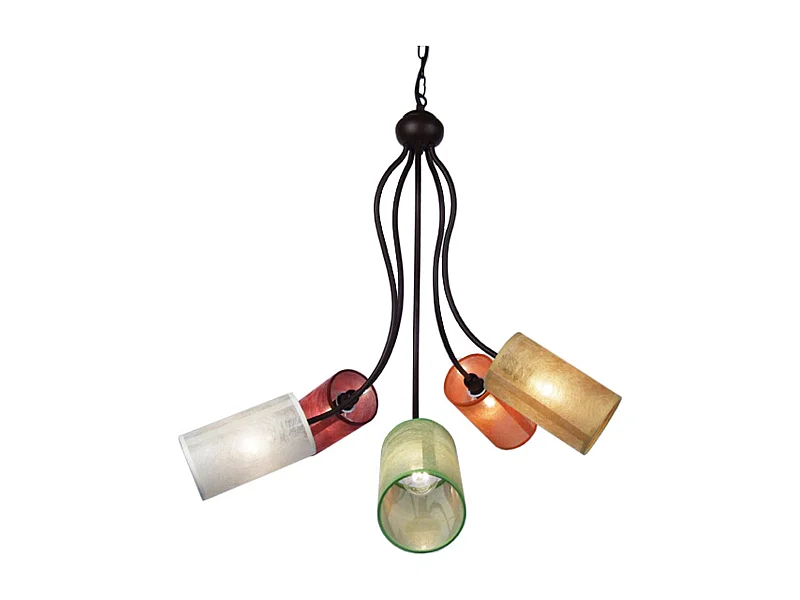 Lustre TOSEL ,métal,Marron, H90xD60xP 60cm