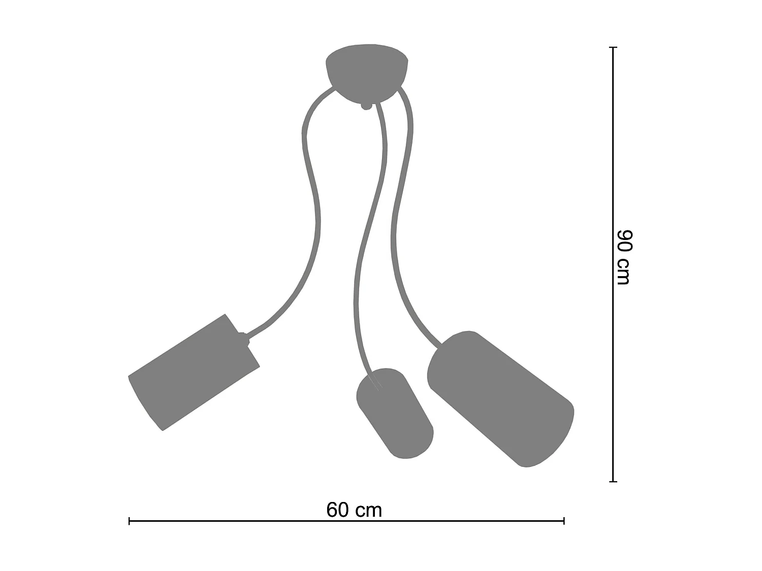 Lustre TOSEL ,métal,Marron, H 90xD60x P 60cm