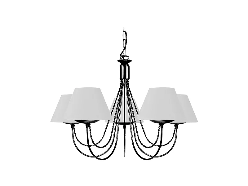 Lustre TOSEL LEICESTER tecido braço branco D62 x  H46  cm