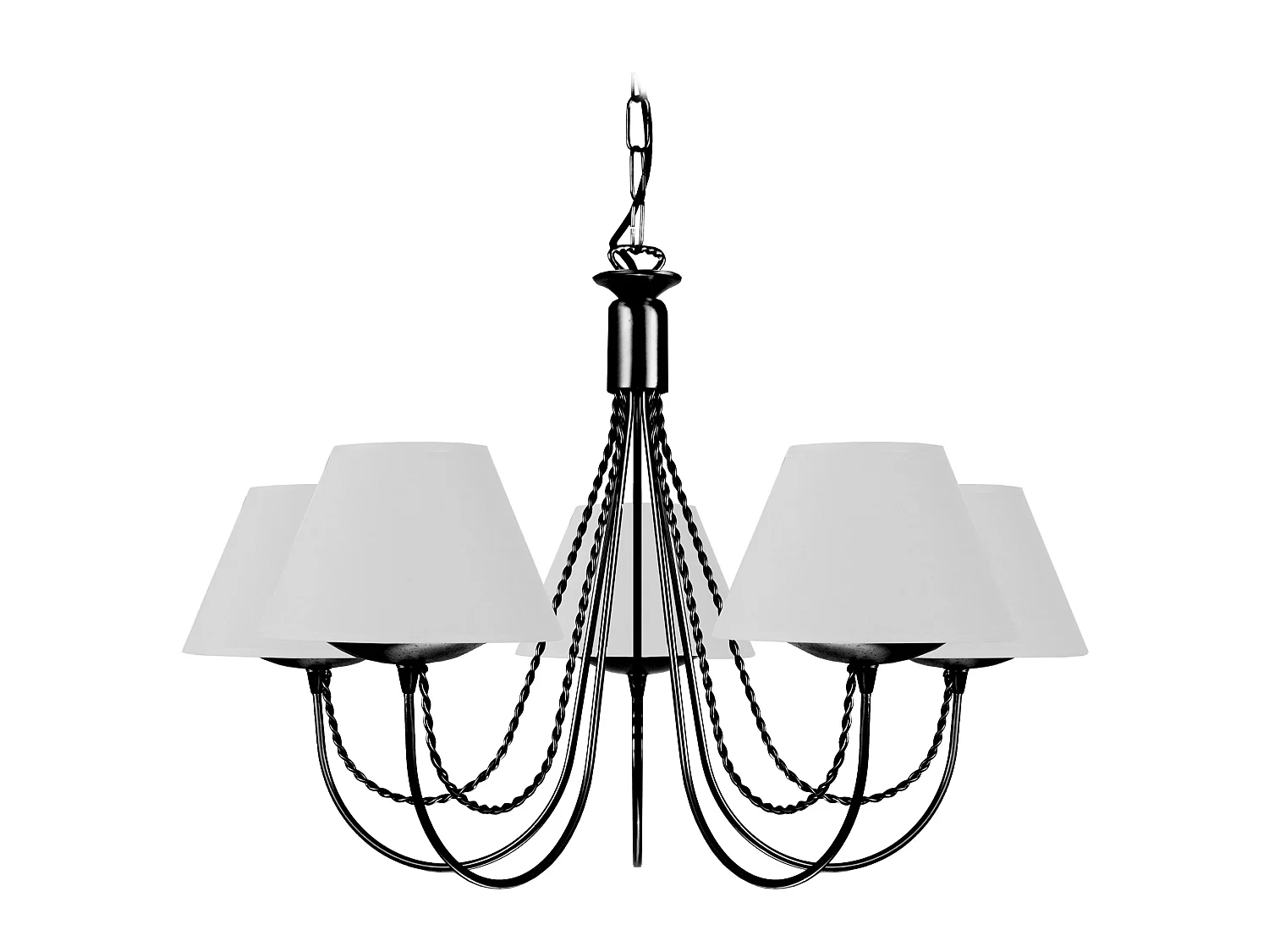 Lustre TOSEL LEICESTER tecido braço branco D62 x  H46  cm