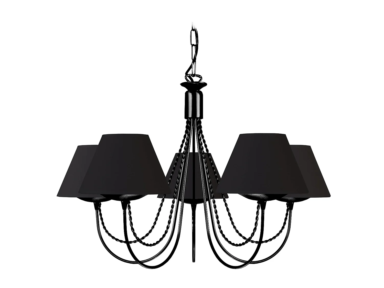 Lustre TOSEL LEICESTER tecido braço preto D62 x  H46  cm