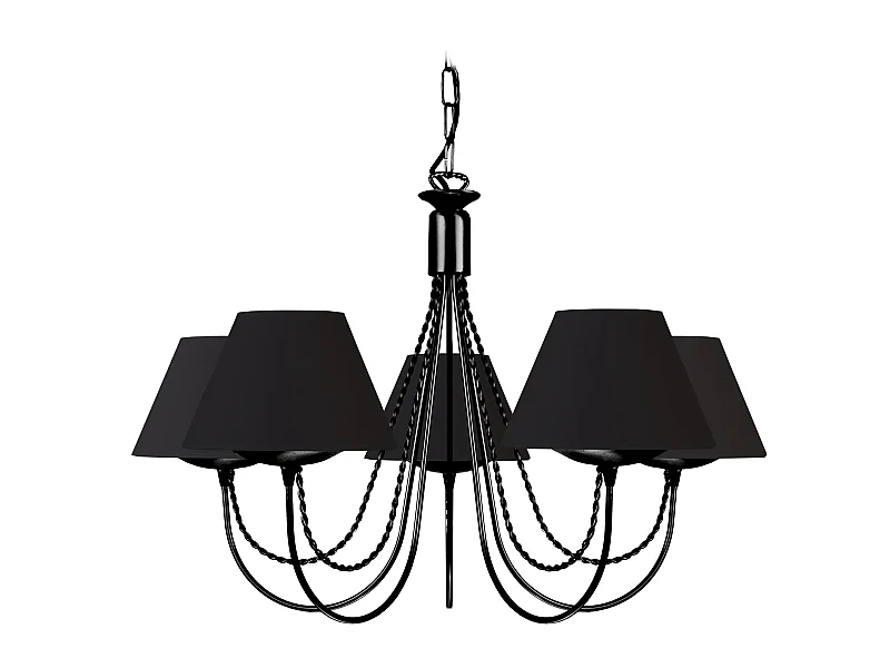 Lustre TOSEL LEICESTER tecido braço preto D62 x  H46  cm