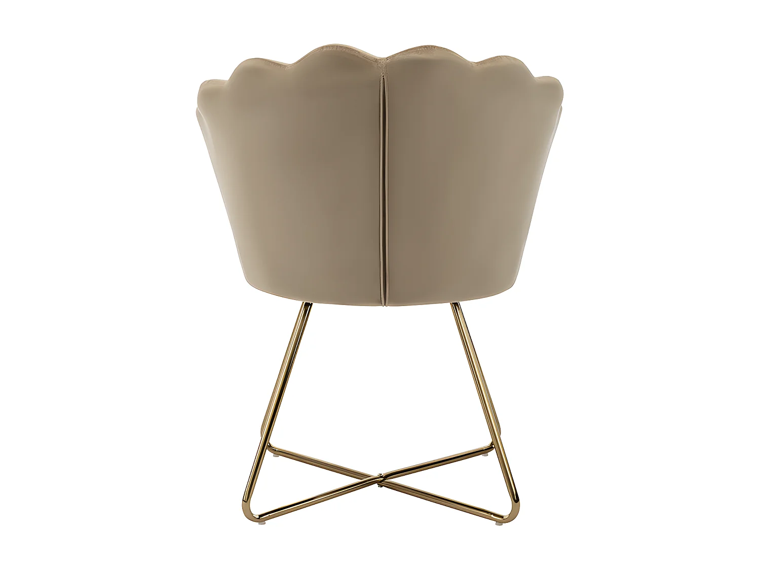 Chaise en velours et métal - Beige et doré - FIORI II