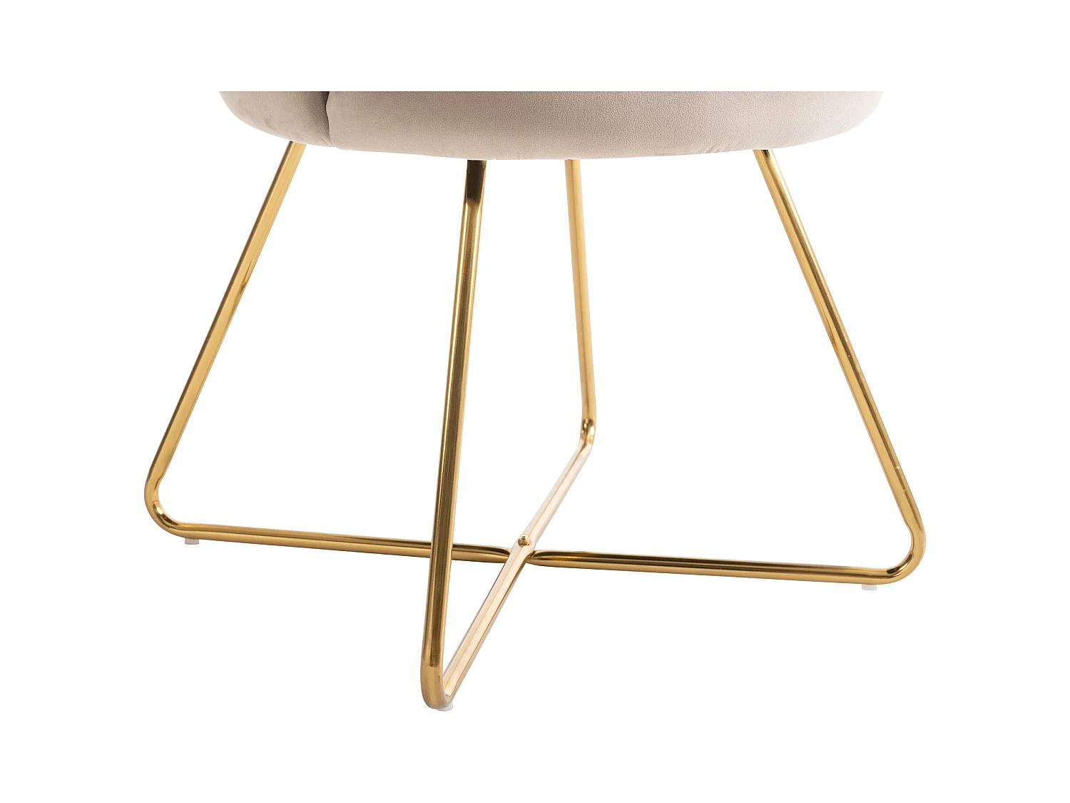 Stoel van fluweel en metaal - Beige en goudkleurig - FIORI II