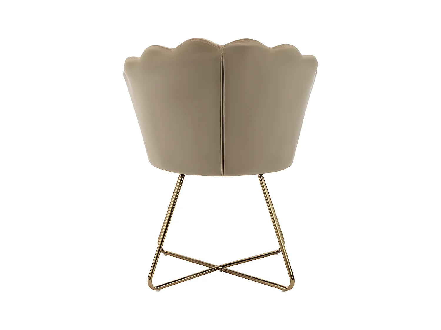 Stoel van fluweel en metaal - Beige en goudkleurig - FIORI II