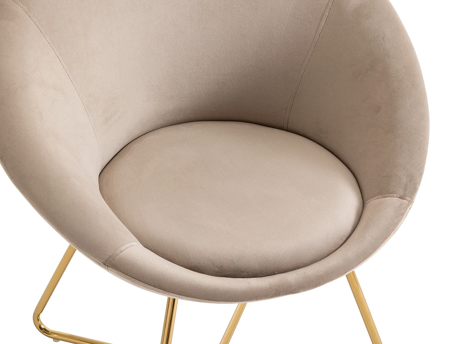 Stoel van boucléstof en goudkleurig metaal - Beige - BURBAN